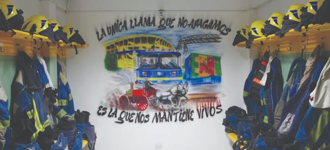 Mural cuartel bomberos