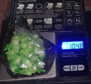 Balanza con droga