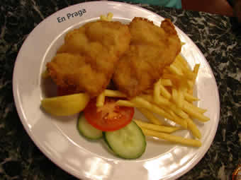 Schnitzel en Praga