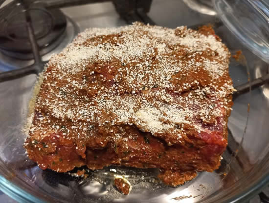 Bife de chorizo en croute de tomates