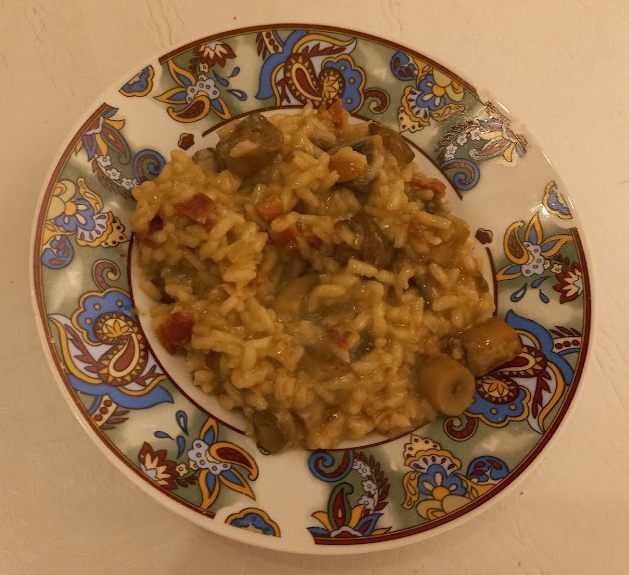 Risotto de hongos y jamon