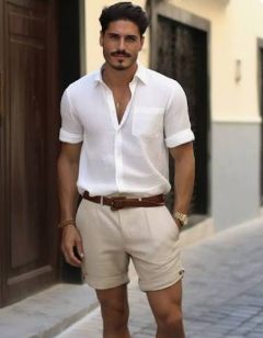 Hombre con bermudas